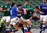 Johnny Sexton scores a try for Ireland v Italy in 2020 Six Nations