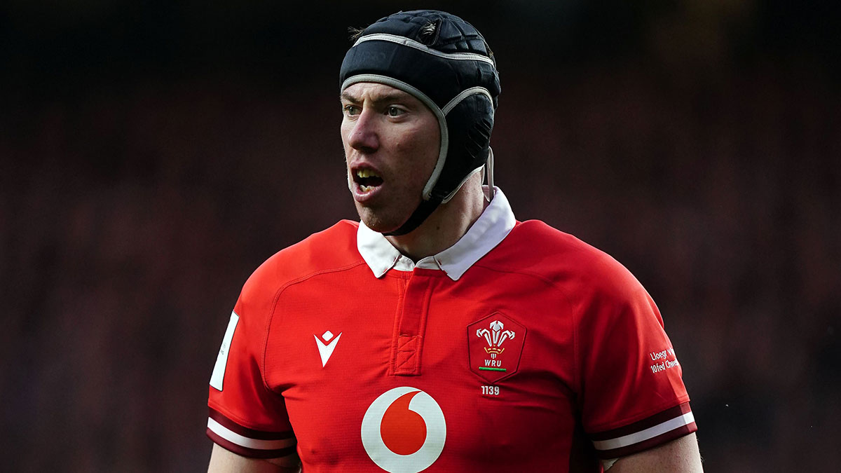 Adam Beard in action for Wales against England during 2024 Six Nations