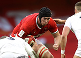 Adam Beard in action for Wales v England during 2021 Six Nations