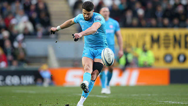 Adam Hastings in action for Gloucester against Leicester