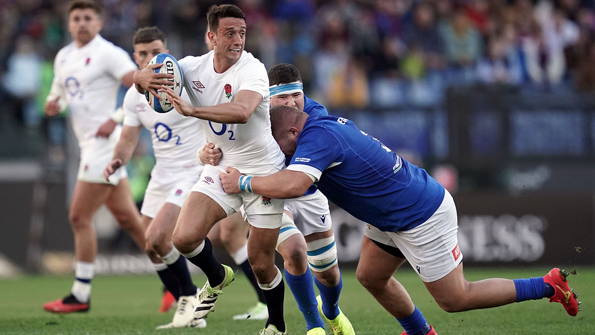 Alex Mitchell in action for England against Italy in 2024 Six Nations