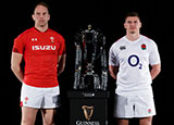 Alun Wyn Jones and Owen Farrell pose with 2019 Six Nations trophy