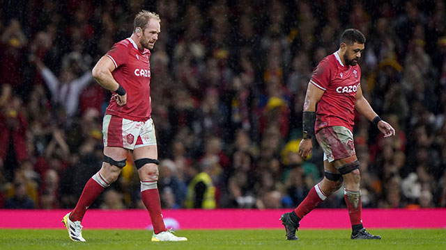 Alun Wyn Jones and Taulupe Faletau after Wales v Australia match during 2022 Autumn Internationals