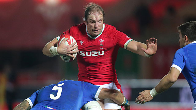 Alun Wyn Jones in action for Wales v Italy during 2020 Autumn Nations Cup