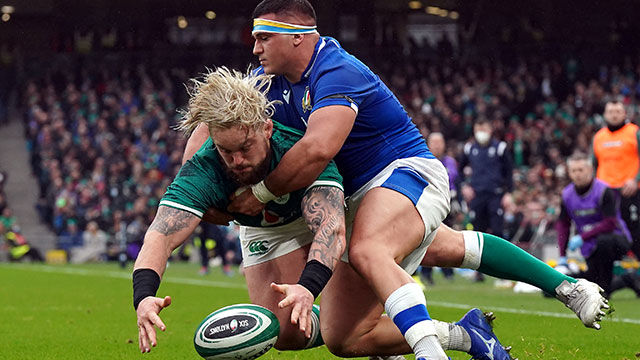 Andrew Porter in action for Ireland v Italy in 2022 Six Nations