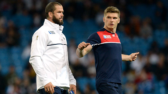 Andy Farrell and Owen Farrell during 2015 Rugby World Cup