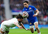 Ange Capuozzo in action for Italy against England during 2023 Six Nations