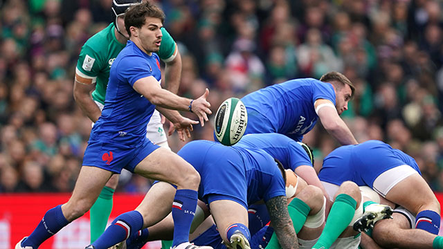 Antoine Dupont in action for France against Ireland in 2023 Six Nations