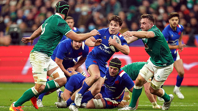 Antoine Dupont in action for France v Ireland in 2022 Six Nations