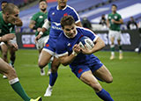 Antoine Dupont scores a try for France v Ireland in 2020 Six Nations