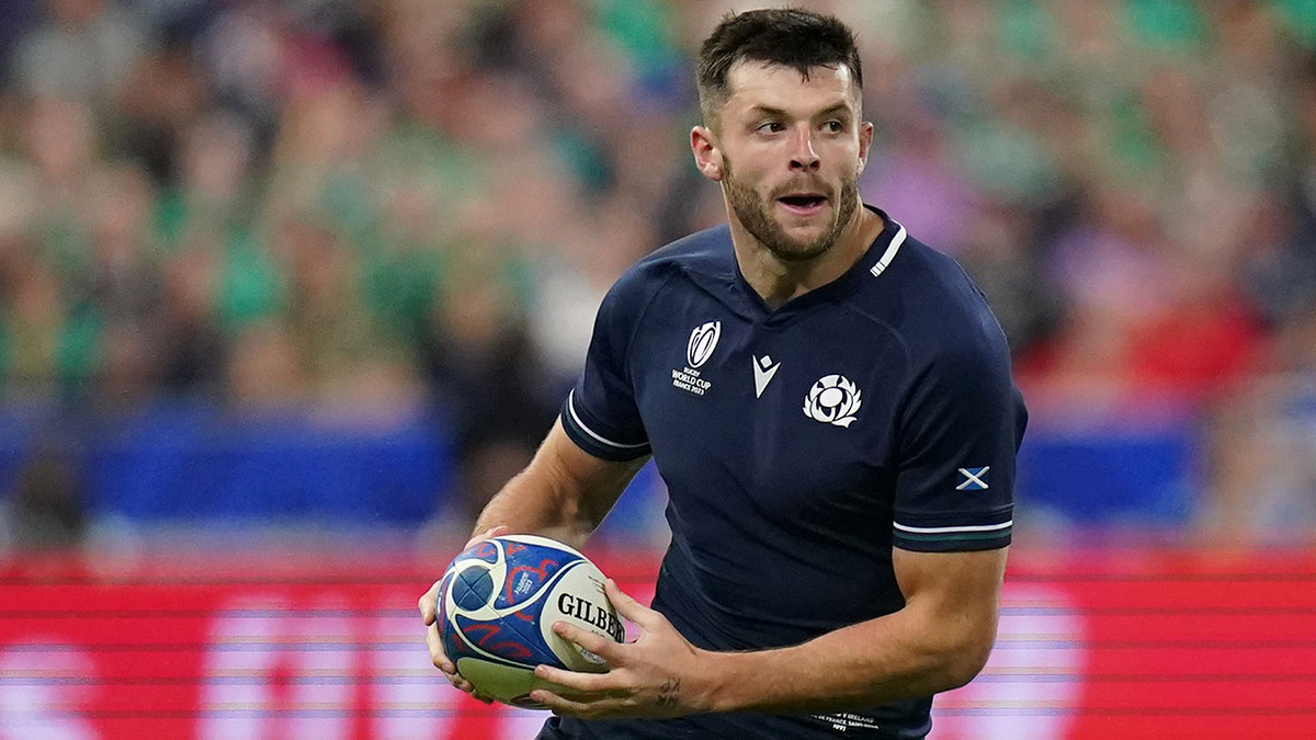 Blair Kinghorn in action for Scotland against Ireland at 2023 Rugby World Cup