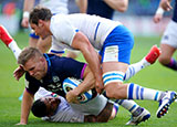 Chris Harris scores a try for Scotland against Italy in 2022 Six Nations