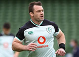 Cian Healy warming up before the Ireland v Italy match in 2020 Six Nations
