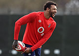 Courtney Lawes at England training session during 2021 Six Nations