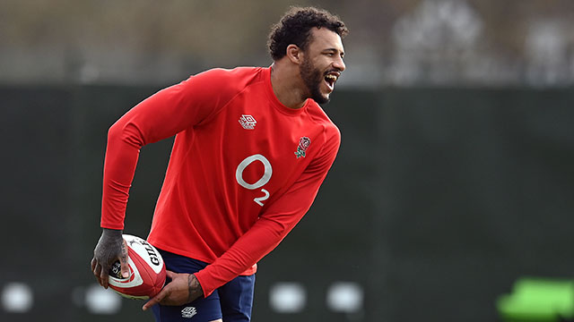 Courtney Lawes at England training session during 2021 Six Nations