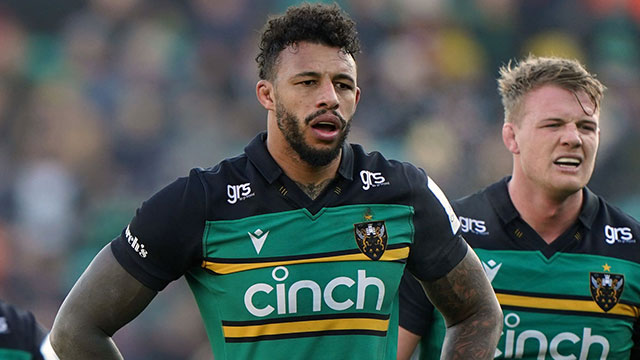 Courtney Lawes in action for Northampton Saints v La Rochelle