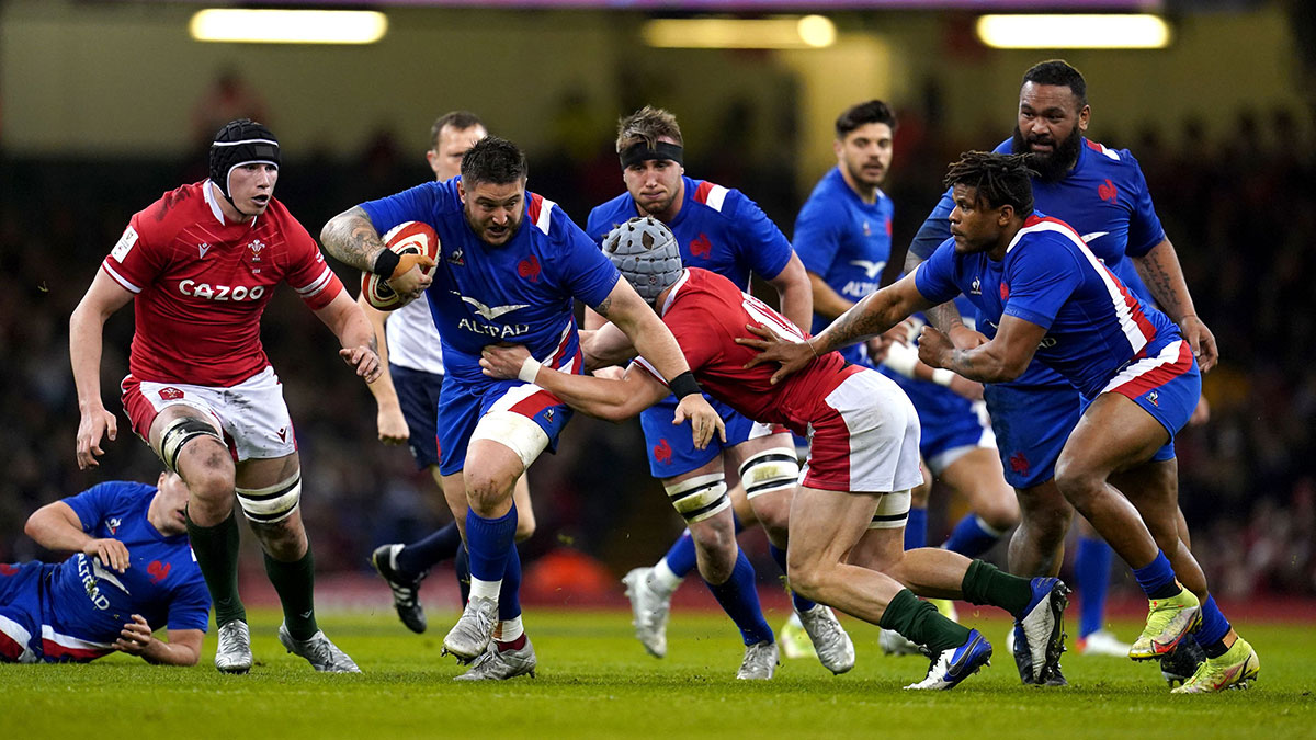 Cyril Baille in action for France against Wales during 2022 Six Nations