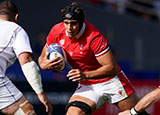 Dafydd Jenkins in action for Wales v Georgia at 2023 Rugby World Cup