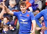 Damian Penaud celebrates for France against Scotland in 2022 Six Nations