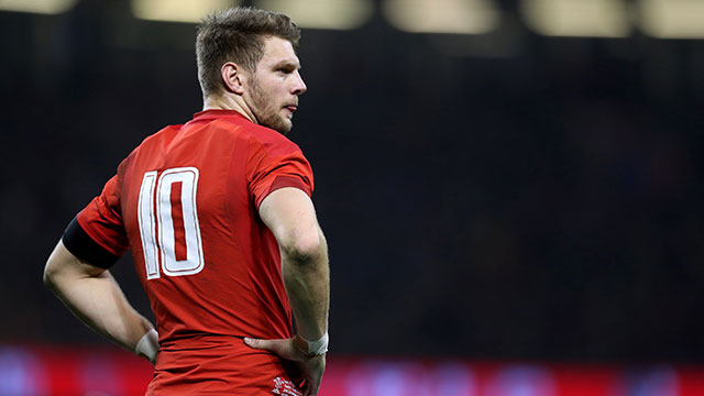 Dan Biggar playing for Wales