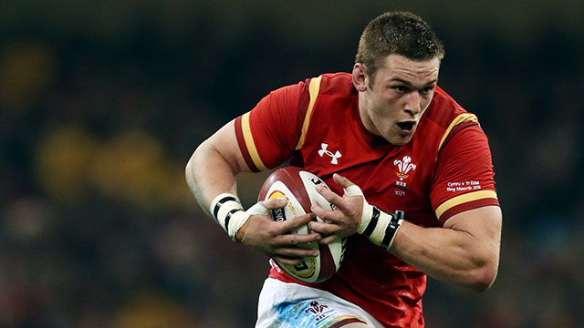 Dan Lydiate playing for Wales