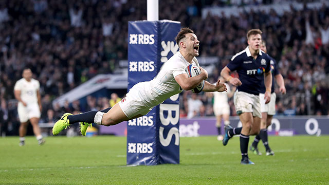 Danny Care scores against Scotland in 2017 Calcutta Cup match