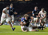 Duhan van der Merwe scores a second try for Scotland against England in 2023 Six Nations