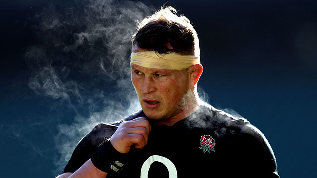 Dylan Hartley in training with England