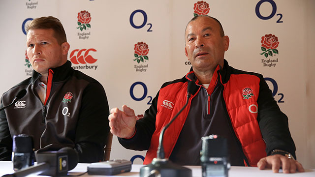 Eddie Jones and Dylan Hartley at England press conference