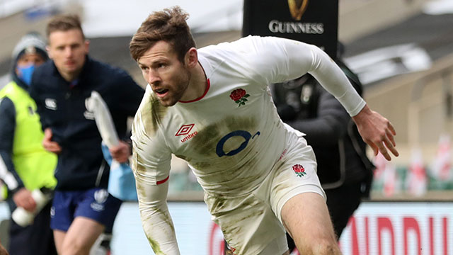 Elliot Daly score a try for England v Italy during 2021 Six Nations