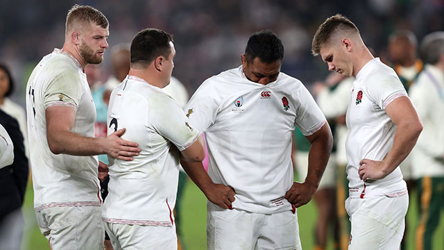 England players after defeat to South Africa in 2019 Rugby World Cup Final