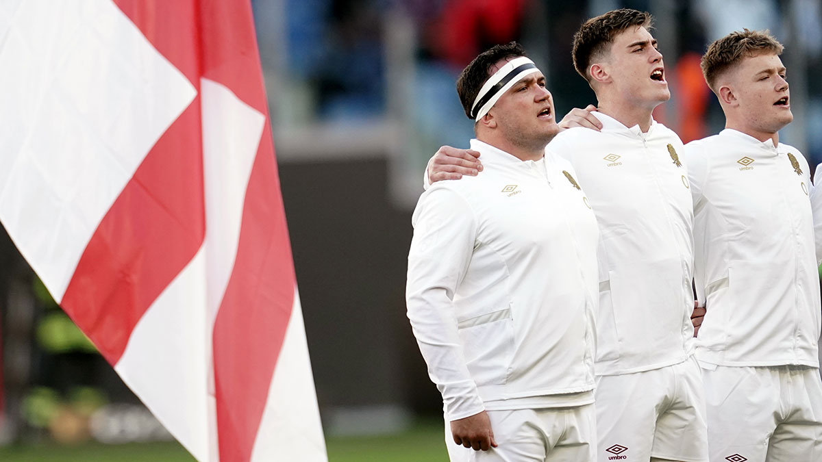 England players sing anthem before Italy match in 2024 Six Nations