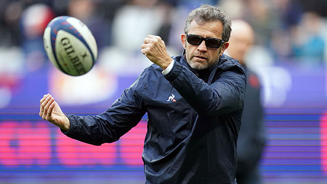 Fabien Galthie at France v Scotland match in 2023 Six Nations