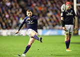 Finn Russell kicks a penalty for Scotland v England in 2022 Six Nations