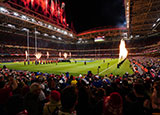 Fireworks at Principality Stadium before Wales v France match in 2022 Six Nations