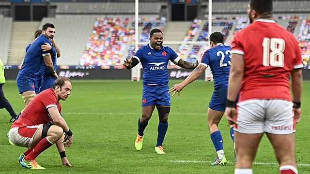 France celebrate victory over Wales in 2021 Six Nations