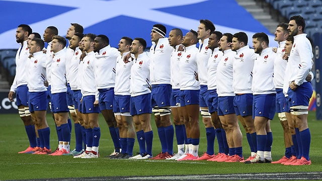 France line up against Scotland during 2020 Autumn Nations Cup