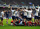 France players celebrate in Scotland match during 2024 Six Nations