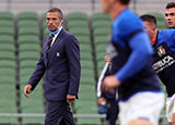 Franco Smith watches his players before the Ireland v Italy match in 2020 Six Nations