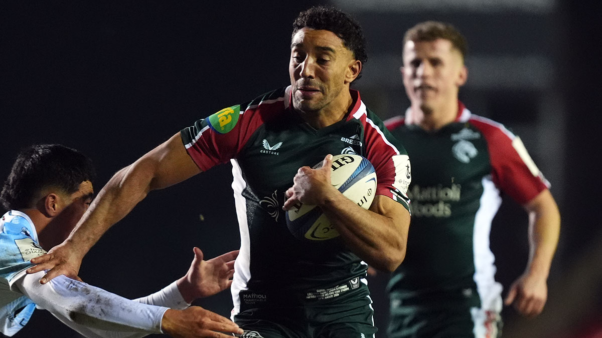 Gabriel Hamer-Webb in action for Leicester Tigers v Bayonne in January 2026