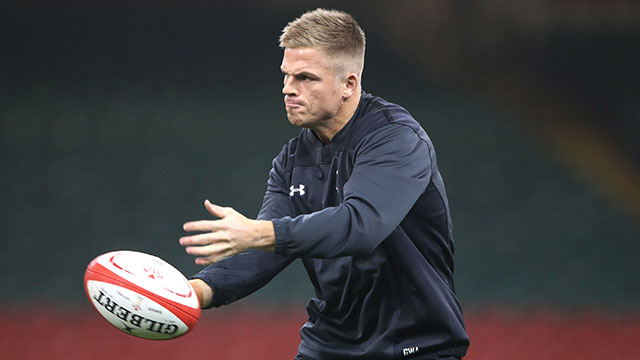 Gareth Anscombe training with Wales during 2018 autumn internationals