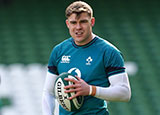 Garry Ringrose at an Ireland training session during 2024 Six Nations