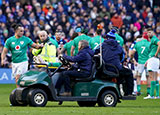 Garry Ringrose is stretchered off the field during Scotland v Ireland match in 2023 Six Nations