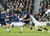 George Ford tackles Gordon Reid during the Scotland v England match in 2018 Six Nations