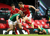 George North in action during the Wales v Ireland match in 2021 Six Nations