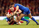 George North scores a try for Wales against Italy in 2020 Six Nations