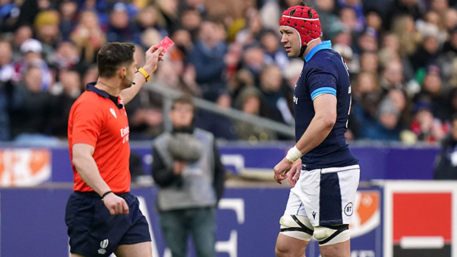 Grant Gilchrist was sent off in the France v Scotland match during 2023 Six Nations