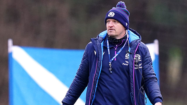 Gregor Townsend at a Scotland training session before 2022 Six Nations