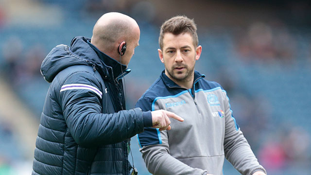 Gregor Townsend with Greig Laidlaw before Scotland v Ireland match in 2019 Six Nations