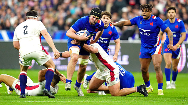 Gregory Alldritt in action for France v England during 2022 Six Nations